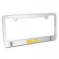 Ipick Image Made For Ford Mustang Gt 5 0 In Yellow Dual Logo Logos 3d Embossed Letters On Mirror Chrome Metal License Plate