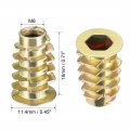 Uxcell Furniture Threaded Insert Nuts Zinc Alloy M6 Internal Threads 18mm Length 50pcs