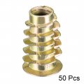 Uxcell Furniture Threaded Insert Nuts Zinc Alloy M6 Internal Threads 18mm Length 50pcs