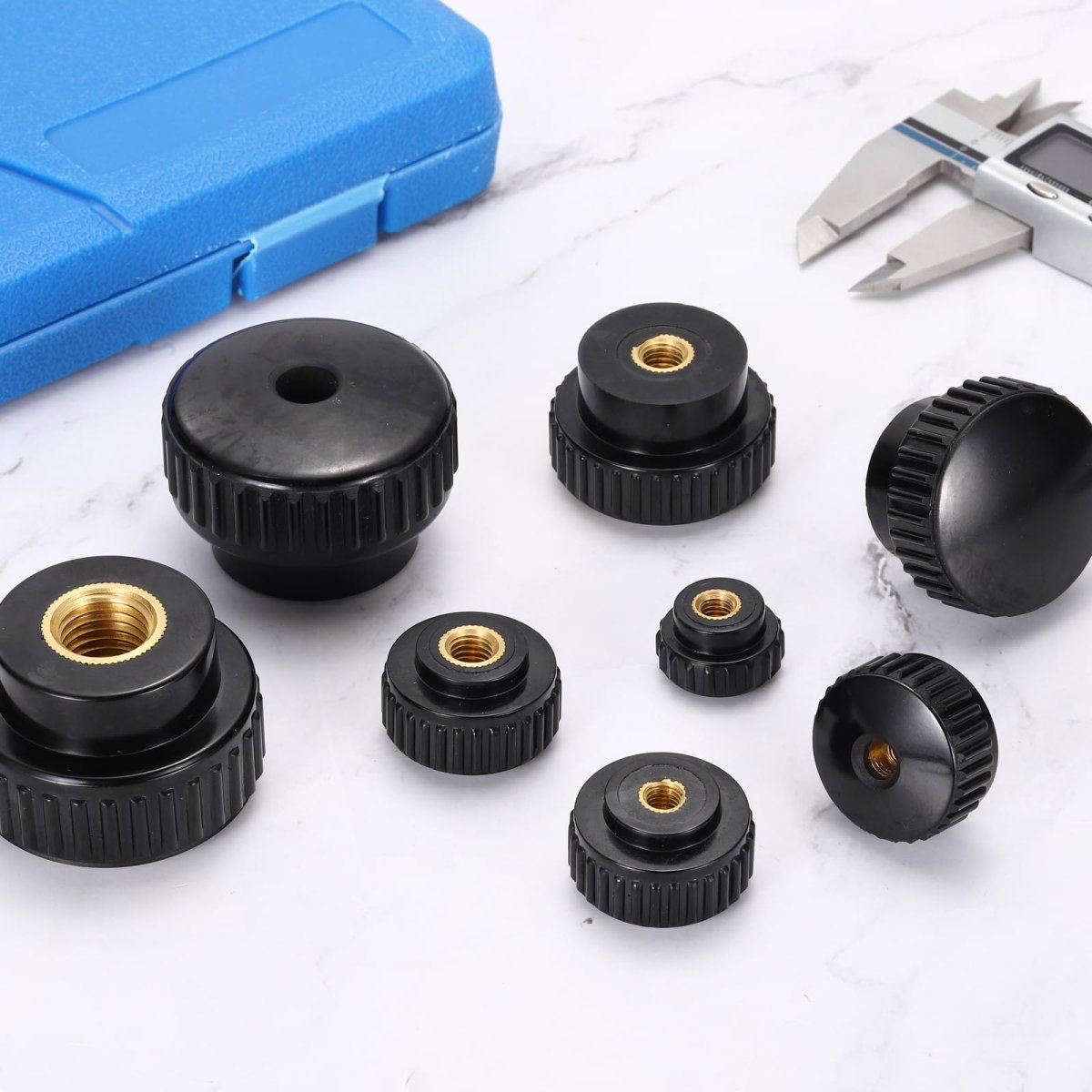 2pcs Knurled Thumb Nuts M12 X 40mm Clamping Through Hole Round Knobs Fasteners Copper Core Lock Nut For 3d Printer Parts