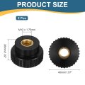 2pcs Knurled Thumb Nuts M12 X 40mm Clamping Through Hole Round Knobs Fasteners Copper Core Lock Nut For 3d Printer Parts