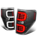 Auto Dynasty Led Tail Light For 2009-2014 Ford F150 Driver And Passenger Side Dual C-tube Brake Lamps Replacement Black Housing