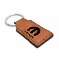 Ipick Image Compatible With Mopar Rectangular Brown Leatherette Key Chain