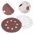 Uxcell 50pcs 5 Inch 8 Hole Hook And Loop Sanding Disc 60 Grit Flocking Sandpaper Random Orbital Sander Paper