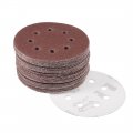Uxcell 50pcs 5 Inch 8 Hole Hook And Loop Sanding Disc 60 Grit Flocking Sandpaper Random Orbital Sander Paper
