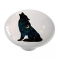Gotham Decor Starry Night Howling Wolf Drawer Cabinet Knob 
