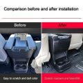Xiter Abs Carbon Fiber Style Rear Air Vent Outlet Panel Cover Anti Kick Protector Water Cup Holder For Toyota Sienna 2021 2022