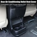 Xiter Abs Carbon Fiber Style Rear Air Vent Outlet Panel Cover Anti Kick Protector Water Cup Holder For Toyota Sienna 2021 2022