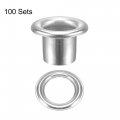 Uxcell Eyelets With Washers 10 5 X 6 7mm Alloy Through Hole Hollow Rivets Grommets Silver Tone 100 Set