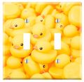 Dual Toggle Wall Switch Cover Plate Decor Wallplate Rubber Duck 