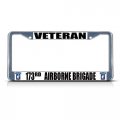 Sign Destination Metal License Plate Frame Solid Insert Veteran 173rd Airborne Brigade Army Car Auto Tag Holder Chrome 2 Holes 