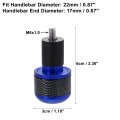 X Autohaux 1 Pair 7 8 22mm Blue Motorcycle Handlebar End Grips Bar Ends Plug Cap Carbon Fiber Pattern For