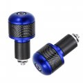 X Autohaux 1 Pair 7 8 22mm Blue Motorcycle Handlebar End Grips Bar Ends Plug Cap Carbon Fiber Pattern For