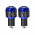 X Autohaux 1 Pair 7 8 22mm Blue Motorcycle Handlebar End Grips Bar Ends Plug Cap Carbon Fiber Pattern For