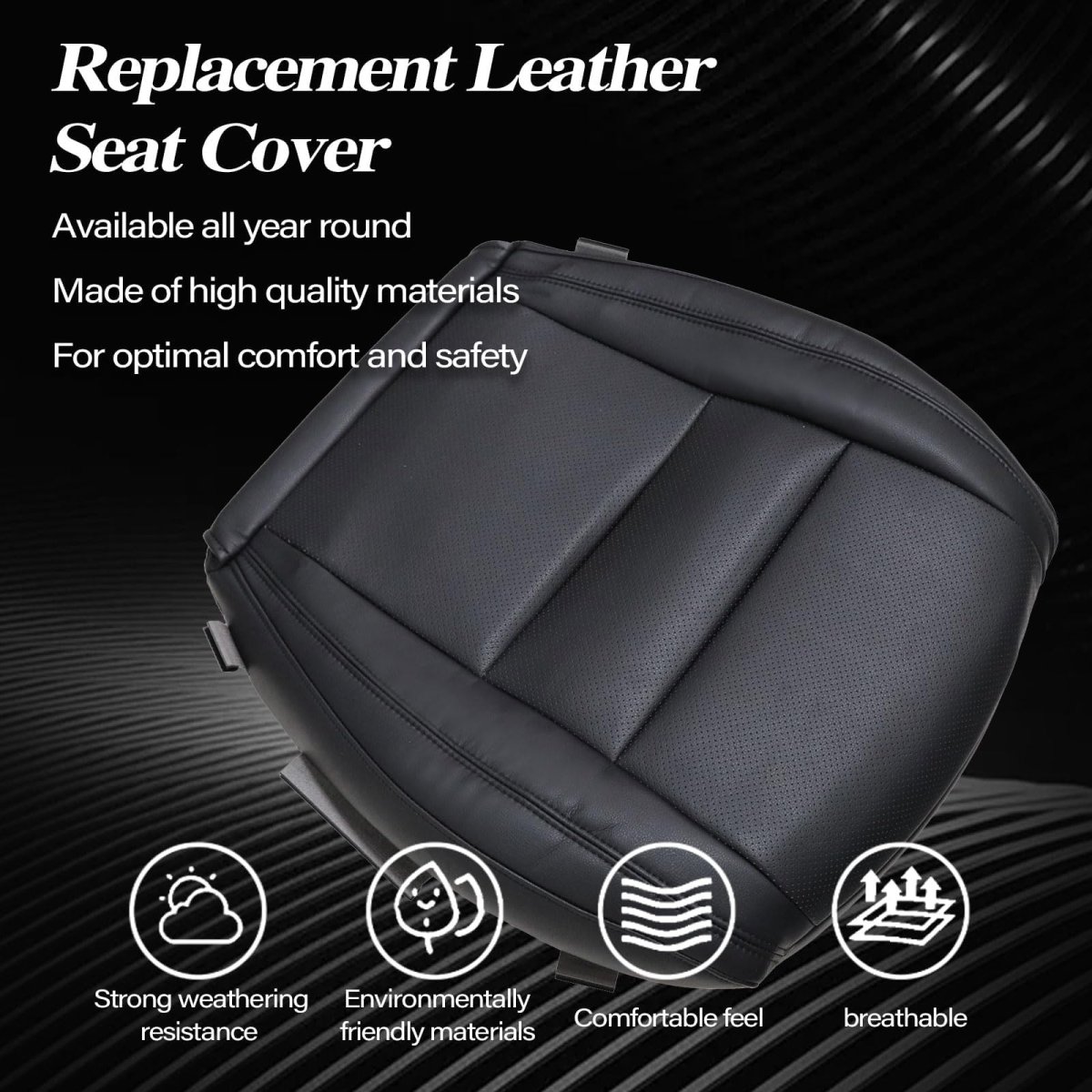 Front Driver Side Bottom Perforated Leather Replacement Seat Cover Black For Jeep Grand Cherokee 2011 2016 And Dodge Durango