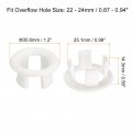 Uxcell Sink Trim Overflow Cover 3pcs Rings Bathroom Kitchen Basin Drain Hole Insert In Round Caps White