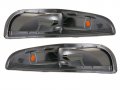 Amerilite Black Replacement Bumper Parking Turn Signal Lights Set For Chevy Corvette Passenger And Driver Side