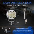 Bunker Indust 4 Inch Led Light Pods 2 Pcs Round Tractor Work Spot Flood Driving Small Bar Waterproof For Truck Equipment