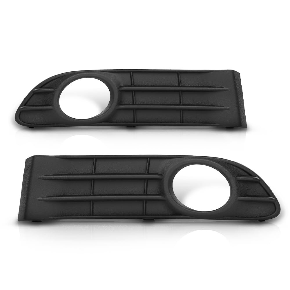 Front Bumper Fog Light Cover For Volvo S40 V50 S50 2008 2009 2010 2011 2012 2 Piece Black Set Replaces 30744919 30744920