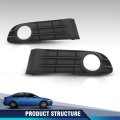 Front Bumper Fog Light Cover For Volvo S40 V50 S50 2008 2009 2010 2011 2012 2 Piece Black Set Replaces 30744919 30744920