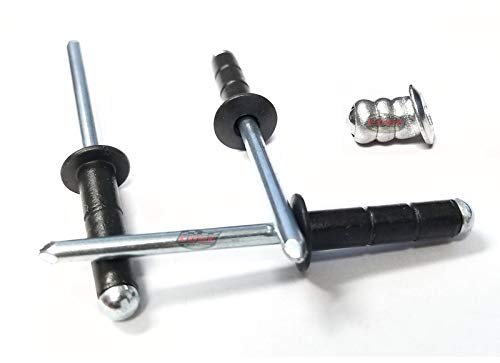 Racer S Speed Shop Flat Black 3 16 Rivet Small Head Multi Grip Aluminum Steel Mandrel Pop Rivets 100 Pack