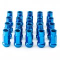 20 Pieces 1 89 48mm Open End Extended Tuner Steel Blue Lug Nuts Key Thread Studs 12x1 5mm Hex 17 Conical Cone Seat