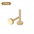 Uxcell M4x25mm Knurled Thumb Screws 4pcs Flat Head Fully Threaded Brass Bolts Grip Knobs Fasteners