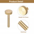 Uxcell M4x25mm Knurled Thumb Screws 4pcs Flat Head Fully Threaded Brass Bolts Grip Knobs Fasteners