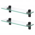 Kes Bathroom Shelf 19 6 Inch Rectangle Floating Glass Wall Tempered Matte Black Finish Bgs3201-bk 