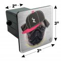 Tough Pug Puppy Dog In Cap Hat Tow Trailer Hitch Cover Plug Insert