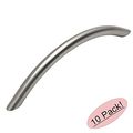 Cosmas 801-128sn Solid Steel Satin Nickel Arch Bow Cabinet Hardware Bar Handle Pull 5 128mm Hole Centers 10 Pack 