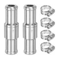 2pcs 12mm 1 2 Fuel Check Valve Non-return One Way Hose Aluminum Alloy Control Accessories With Clamps For Petrol Diesel Gas Oil 