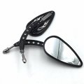 Smt-customize Black Flame Groove Side Mirrors Raindrop Shape Compatible With Sportster 1200 Custom Xl1200c 1982- Up 883 Xlh883