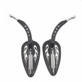 Smt-customize Black Flame Groove Side Mirrors Raindrop Shape Compatible With Sportster 1200 Custom Xl1200c 1982- Up 883 Xlh883