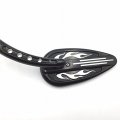 Smt-customize Black Flame Groove Side Mirrors Raindrop Shape Compatible With Sportster 1200 Custom Xl1200c 1982- Up 883 Xlh883