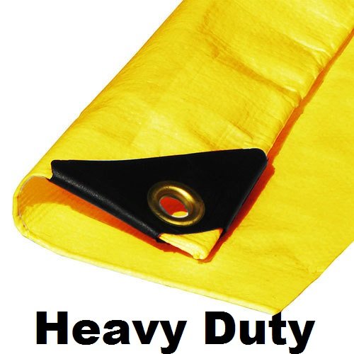 6 X 8 Heavy Duty Premium Yellow Poly Tarp 12 Mil Thickness