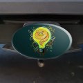 Electric Eel In Light Bulb With Electricity Oval Tow Trailer Hitch Cover Plug Insert
