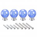 30mm Dia Drawer Knobs 4pcs Crystal Wardrobe Door Pull Handles Light Blue 