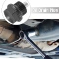 X Autohaux 1 Set M18x1 5 Oil Drain Plug Magnetic Aluminum Sump Nut Bolt With Washer For Car Motorcycle Black
