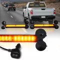 Lumenix Amber Led Traffic Advisor Emergency Strobe Lights Bar 2x12 Inch Front Rear Window Windshield Hazard Warning 2-in-1 