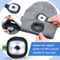 Usb Rechargeable Led Beanie Lights For Hat Diy 3 Brightness Modes Hands Free Headlamp With Rubber Pieces 2 Pack