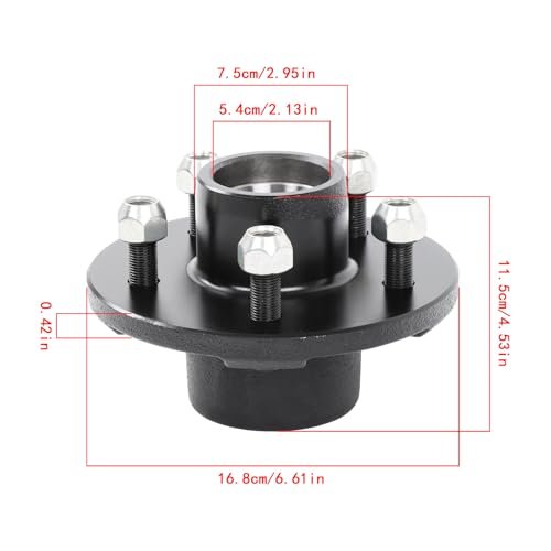 5 On 4 In Trailer Hub Kit Replacement For 3500 Lbs Spindle With Bearing 4 Piece Set