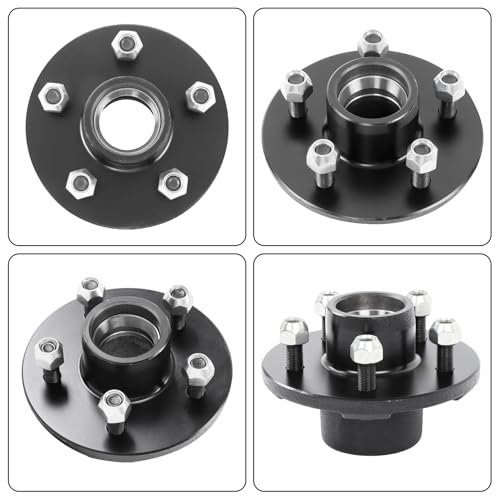 5 On 4 In Trailer Hub Kit Replacement For 3500 Lbs Spindle With Bearing 4 Piece Set