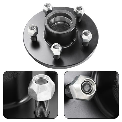 5 On 4 In Trailer Hub Kit Replacement For 3500 Lbs Spindle With Bearing 4 Piece Set