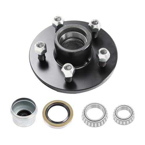 5 On 4 In Trailer Hub Kit Replacement For 3500 Lbs Spindle With Bearing 4 Piece Set