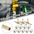 Uxcell 3 Set 5mm T Shape Hose Barb Barbed Tube Pipe Fitting Copper Connectors With Clamps