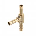 Uxcell 3 Set 5mm T Shape Hose Barb Barbed Tube Pipe Fitting Copper Connectors With Clamps