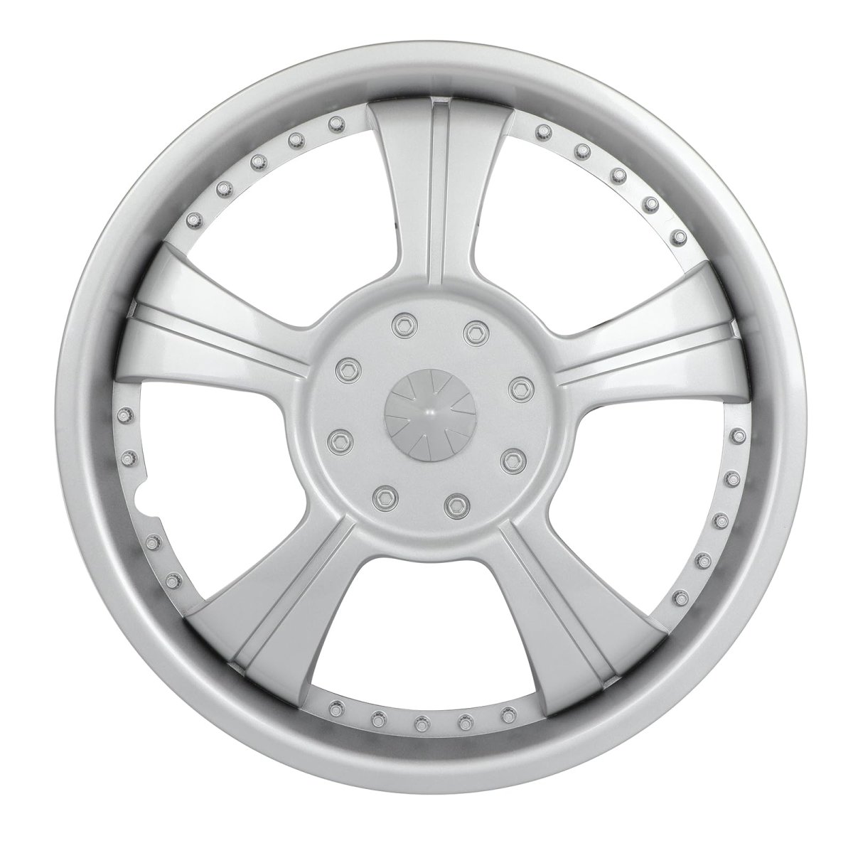 Universal Wheel Covers For 13 In Wheels Silver Abs Plastic Hubcaps With Adjustable Retaining Rings Snap On Tire Replacement