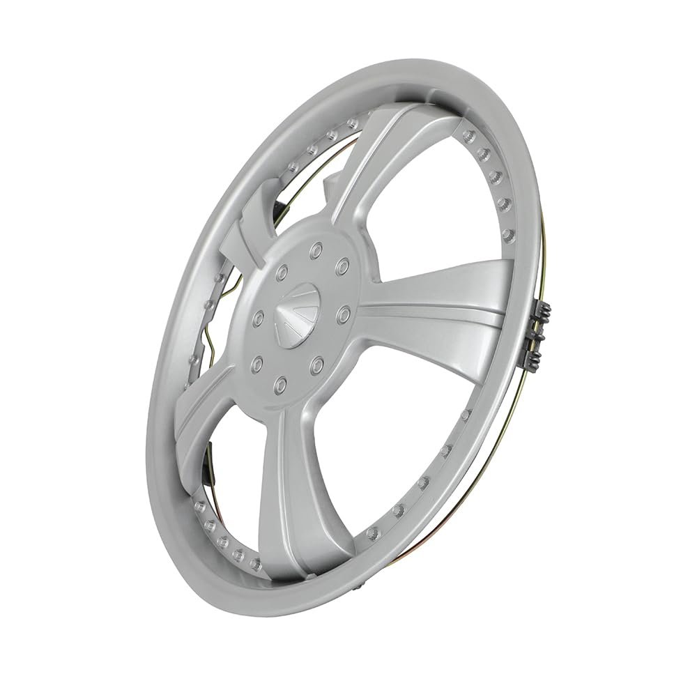 Universal Wheel Covers For 13 In Wheels Silver Abs Plastic Hubcaps With Adjustable Retaining Rings Snap On Tire Replacement