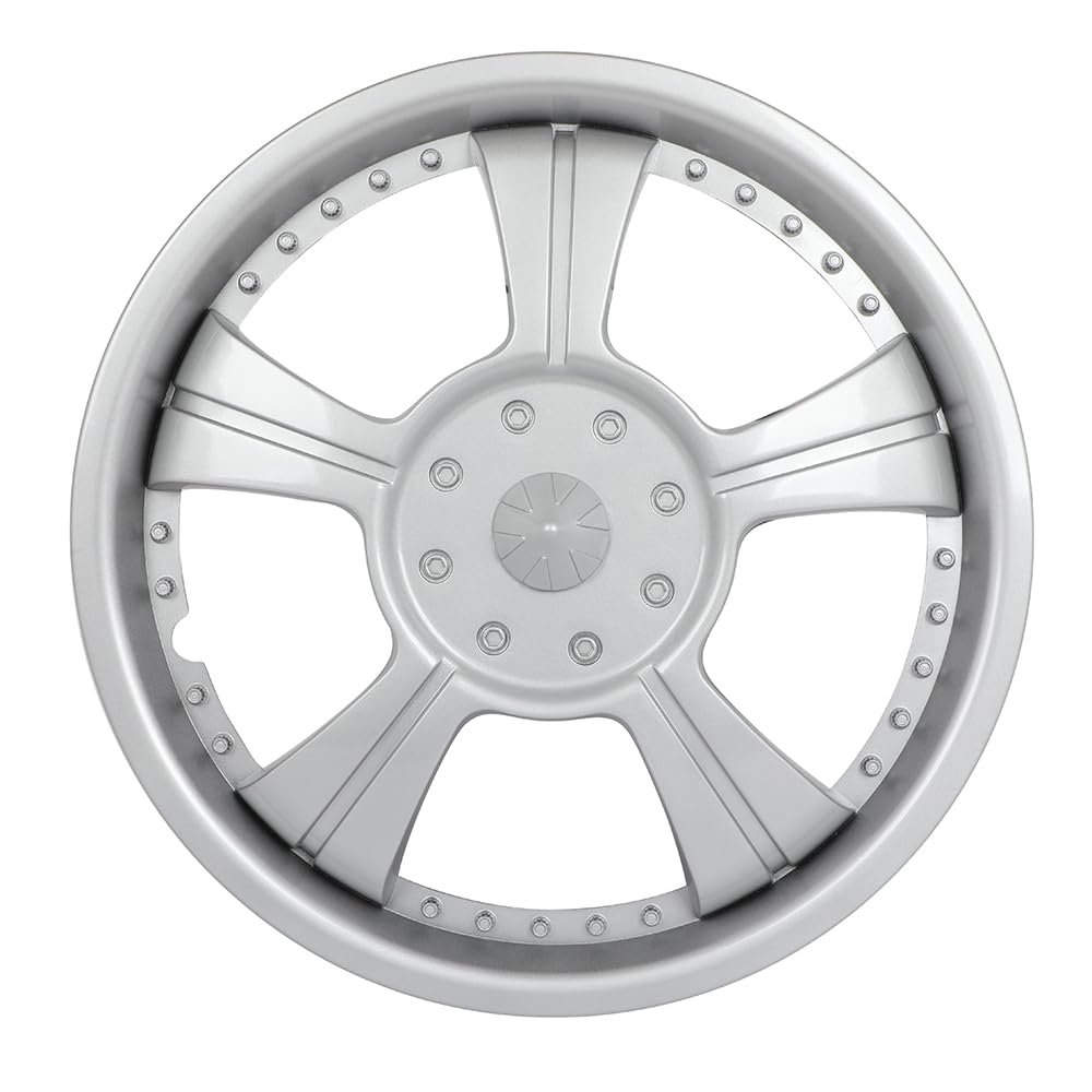 Universal Wheel Covers For 13 In Wheels Silver Abs Plastic Hubcaps With Adjustable Retaining Rings Snap On Tire Replacement